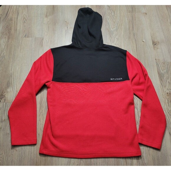 Spyder Men's Ray Half Zip Pullover Sweater Hoodie Red Black size large - Picture 2 of 8